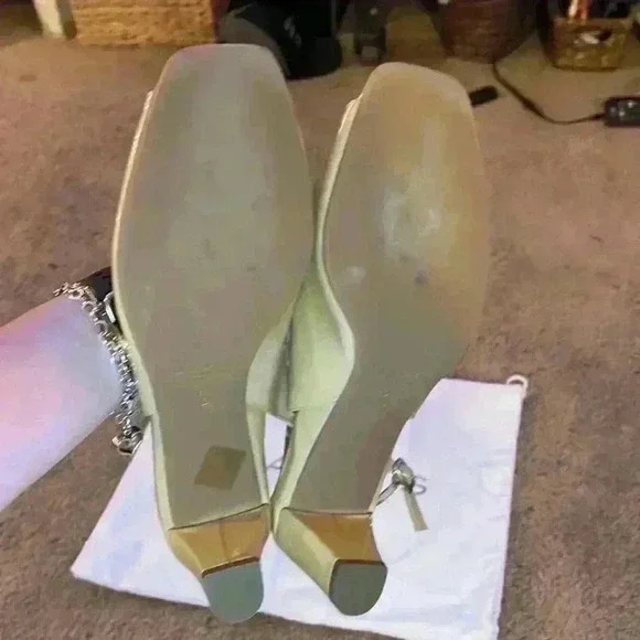 Dana Davis Womens Meadow Open toe Pump Slingback Heels Sandal Neutral 9.5 - Picture 5 of 6